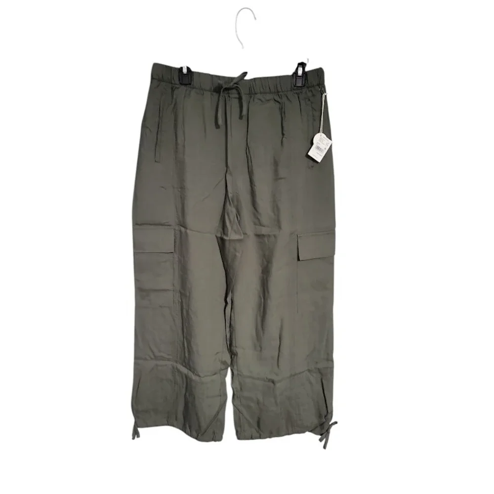 Splendid Cargo Pants Womens Large Olive Green Comfy Fit Pockets Drawstring - Picture 12 of 14